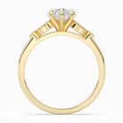 Heart Pear Scroll Side Stone in 18K Yellow Gold side profile