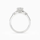 Heart Pear Scroll Side Stone in Platinum side profile