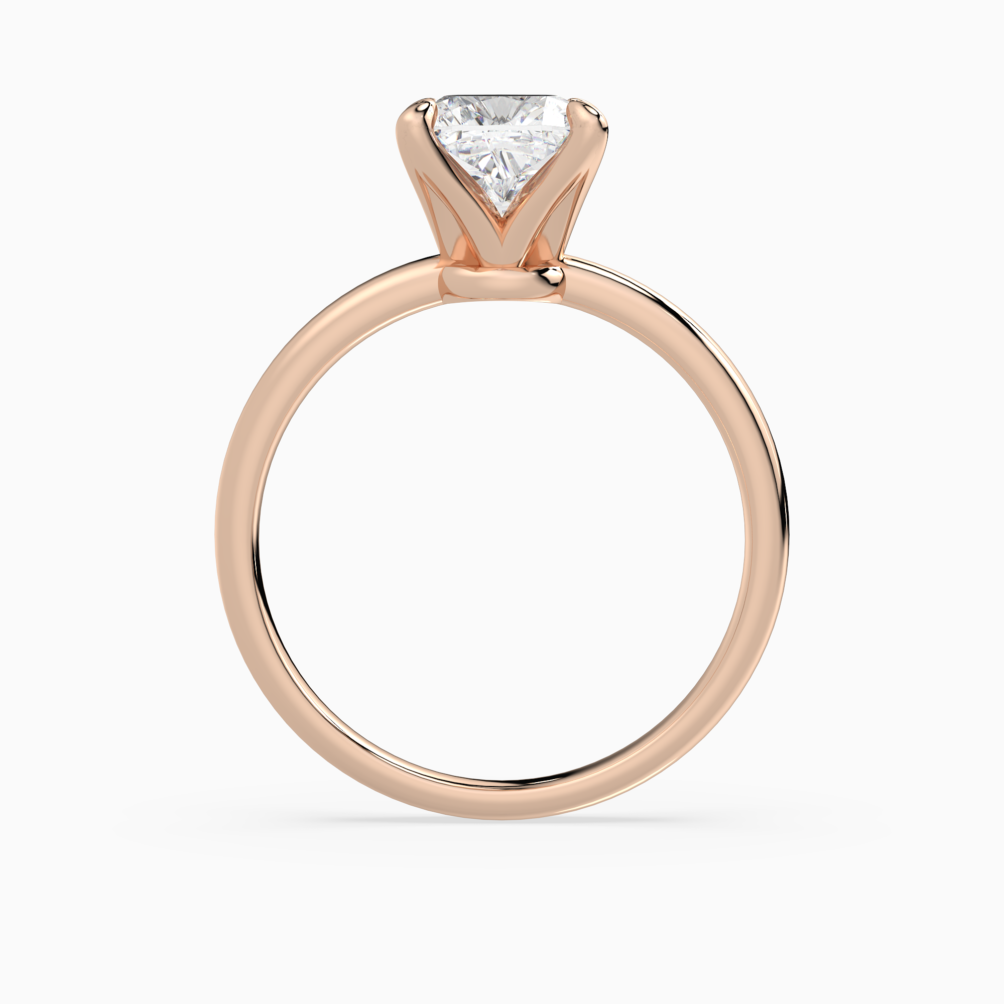 Cushion Petite Classic Solitaire in 14K Rose Gold side profile