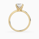 Cushion Petite Classic Solitaire in 14K Yellow Gold side profile