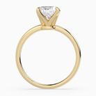 Cushion Petite Classic Solitaire in 18K Yellow Gold side profile