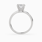 Emerald Petite Classic Solitaire in 18K White Gold side profile