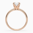 Oval Petite Classic Solitaire in 14K Rose Gold side profile