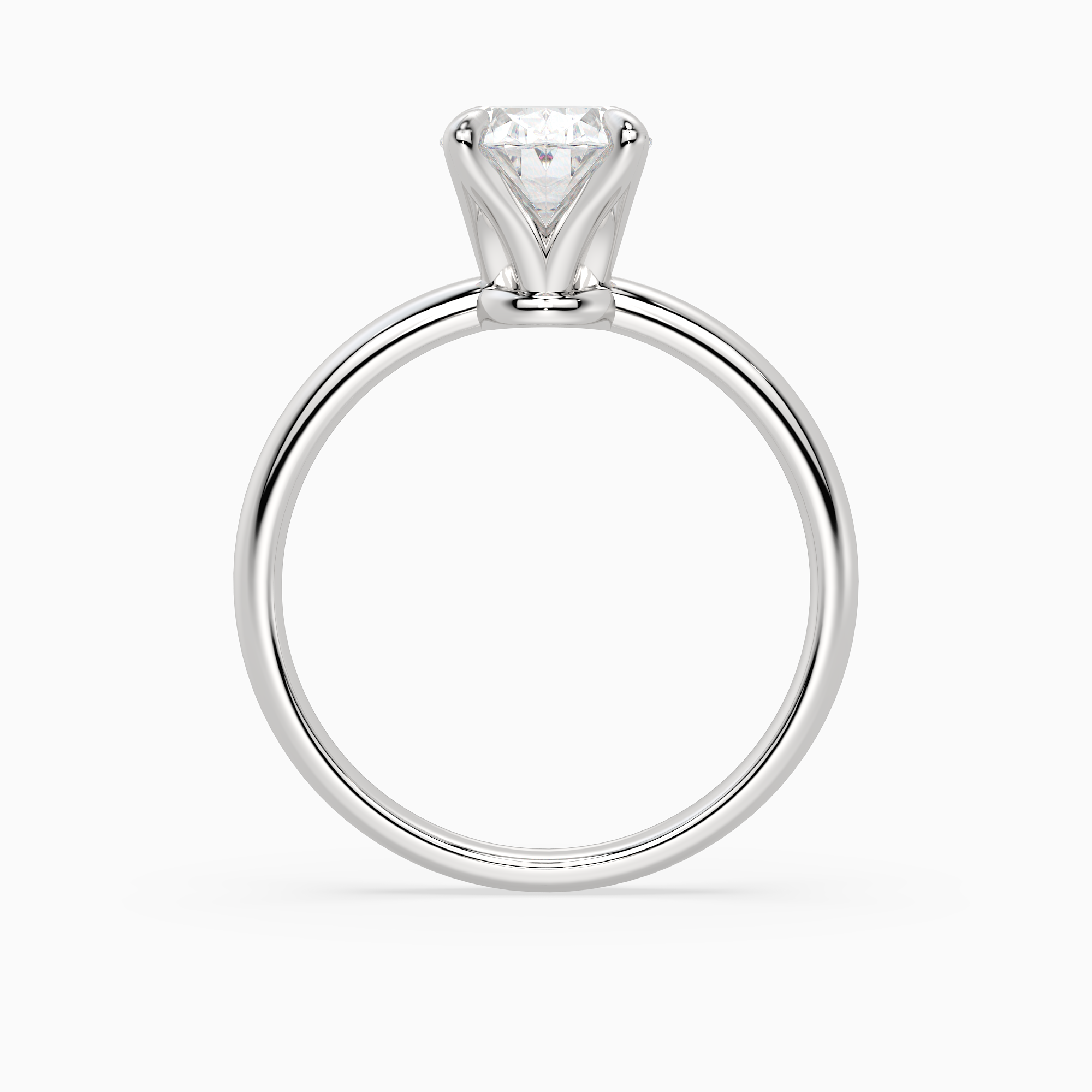 Oval Petite Classic Solitaire in Platinum side profile