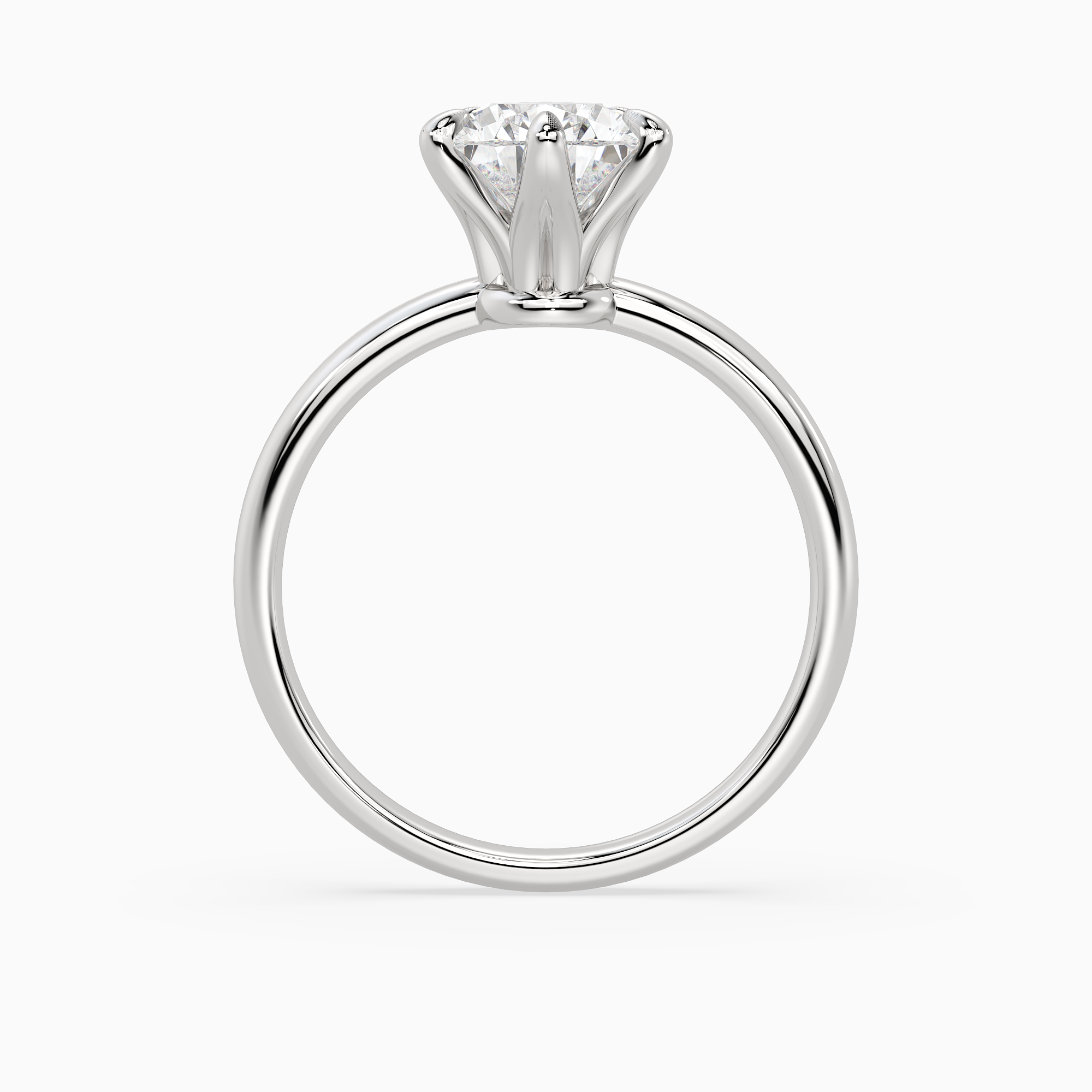 Pear Petite Classic Solitaire in 14K White Gold side profile