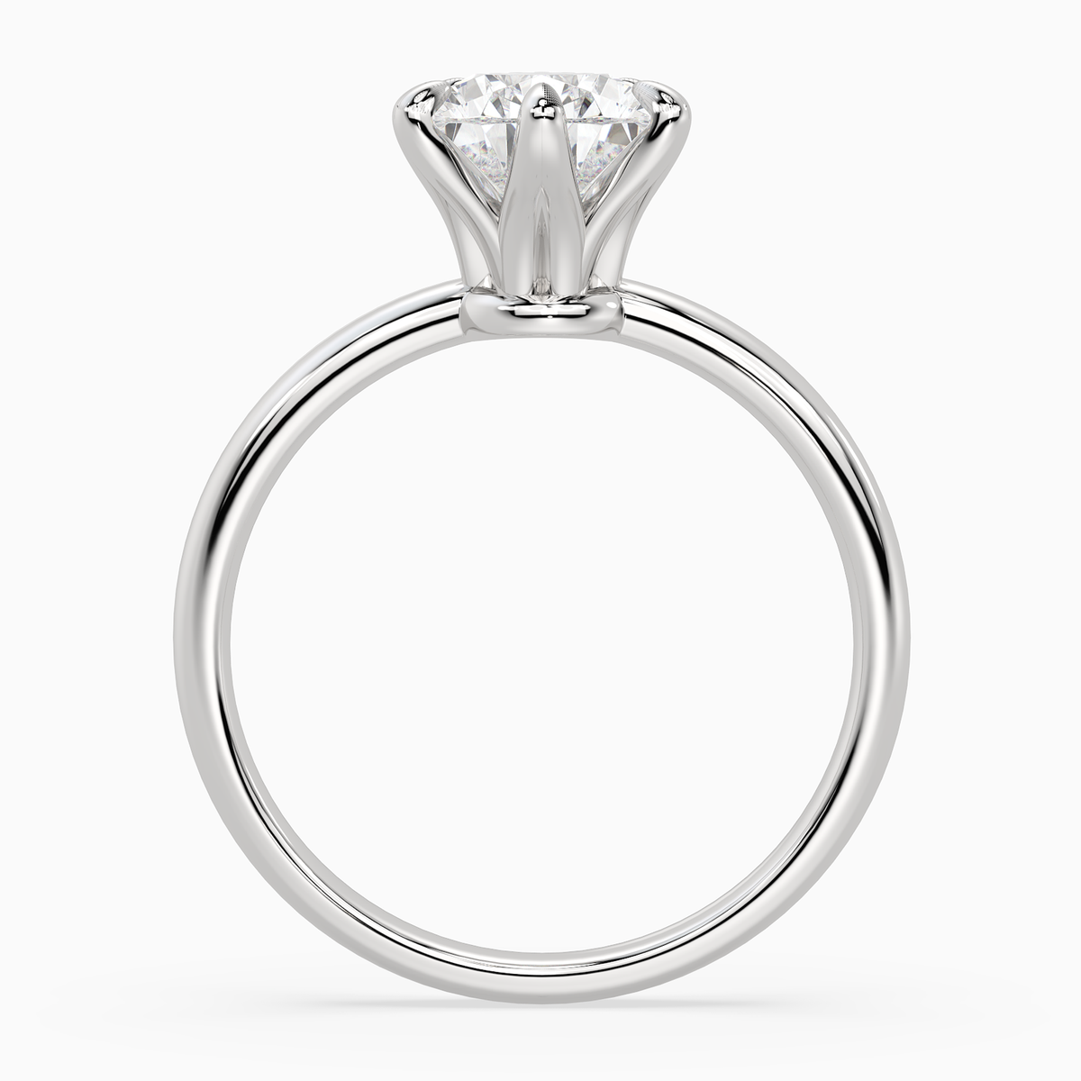 Pear Petite Classic Solitaire in 14K White Gold side profile