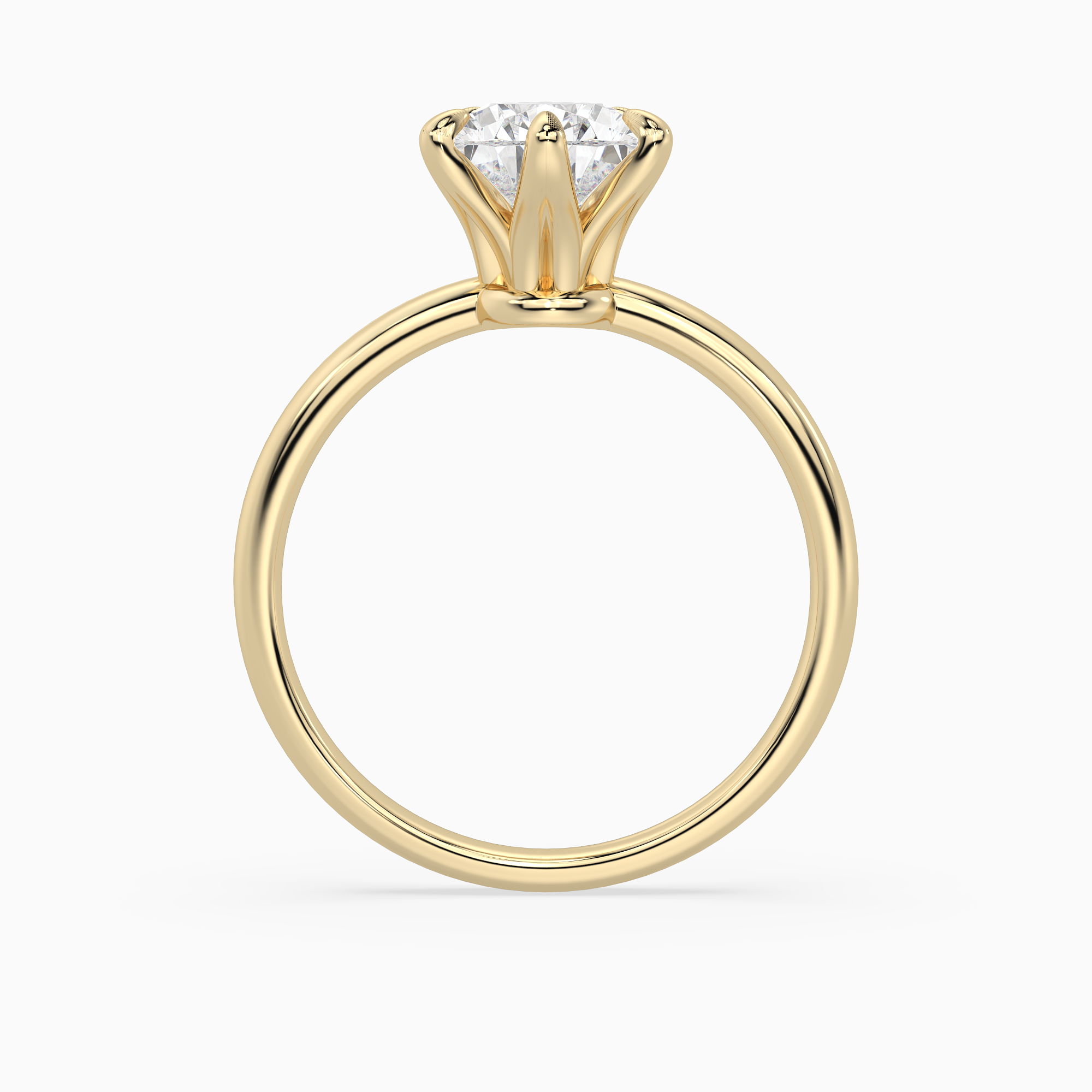Pear Petite Classic Solitaire in 14K Yellow Gold side profile