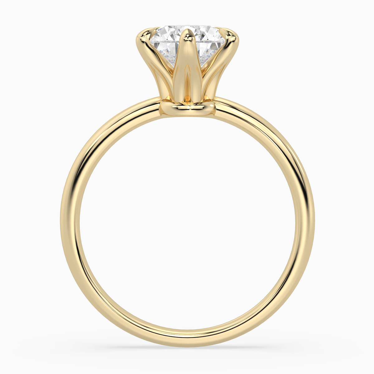 Pear Petite Classic Solitaire in 14K Yellow Gold side profile