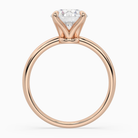 Round Petite Classic Solitaire in 14K Rose Gold side profile