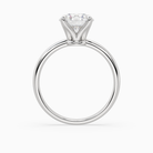 Round Petite Classic Solitaire in 18K White Gold side profile