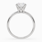 Round Petite Classic Solitaire in 18K White Gold side profile