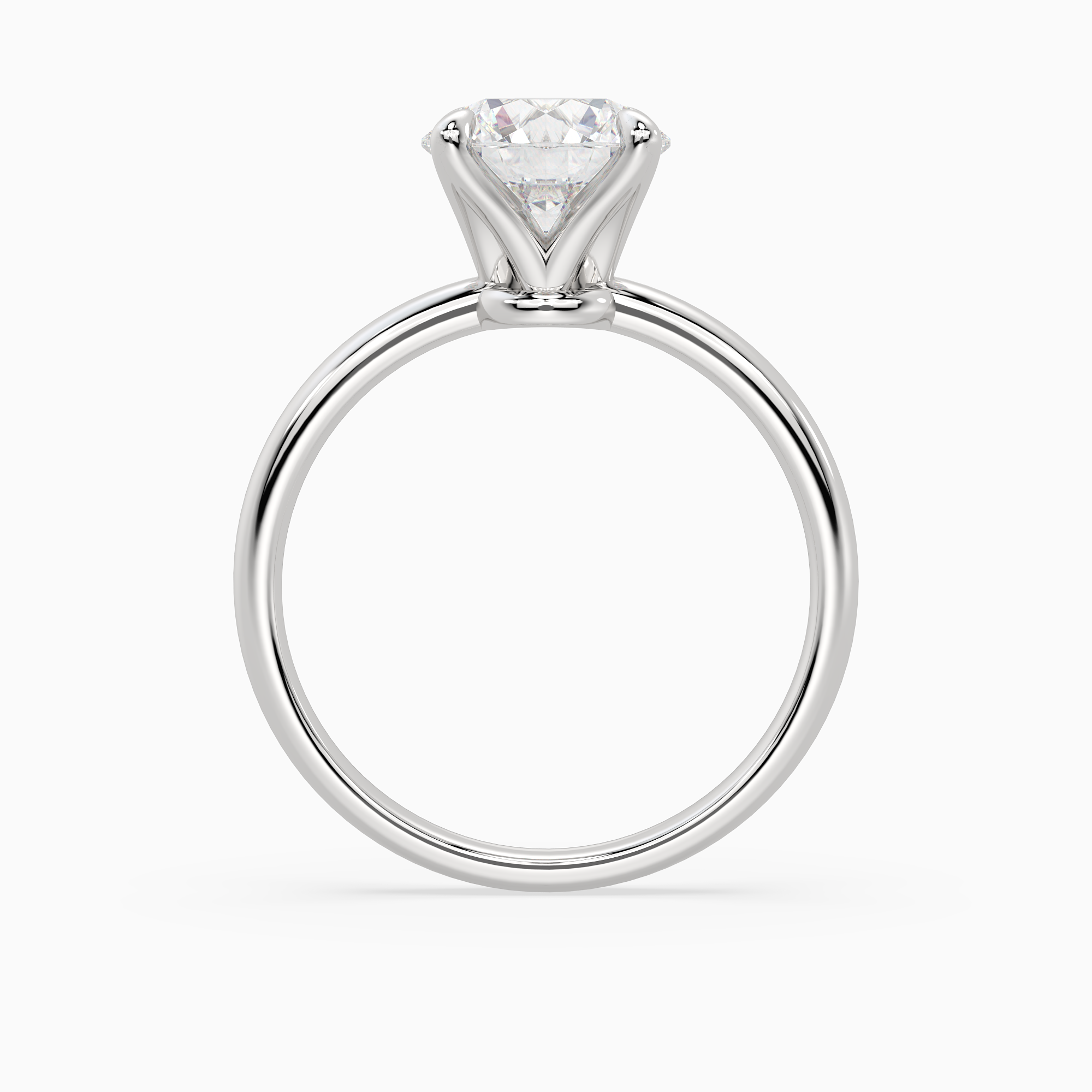 Round Petite Classic Solitaire in Platinum side profile