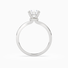 Round Hidden Halo Crown Clean in 18K White Gold side profile