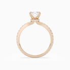 Oval Hidden Halo Crown Pavé in 14K Rose Gold side profile