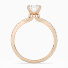 Oval Hidden Halo Crown Pavé in 14K Rose Gold side profile