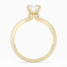 Oval Hidden Halo Crown Pavé in 14K Yellow Gold side profile