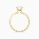 Oval Hidden Halo Crown Pavé in 18K Yellow Gold side profile