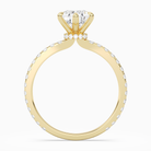 Pear Hidden Halo Crown Pavé in 18K Yellow Gold side profile