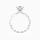 Pear Hidden Halo Crown Pavé in Platinum side profile
