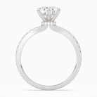 Pear Hidden Halo Crown Pavé in Platinum side profile