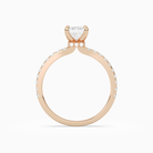 Emerald Hidden Halo Crown Petite Pavé in 14K Rose Gold side profile