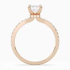 Emerald Hidden Halo Crown Petite Pavé in 14K Rose Gold side profile