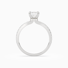 Emerald Hidden Halo Crown Petite Pavé in 14K White Gold side profile