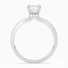 Emerald Hidden Halo Crown Petite Pavé in 14K White Gold side profile