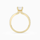 Emerald Hidden Halo Crown Petite Pavé in 18K Yellow Gold side profile
