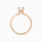 Oval Hidden Halo Crown Petite Pavé in 14K Rose Gold side profile