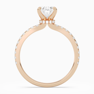 Oval Hidden Halo Crown Petite Pavé in 14K Rose Gold side profile