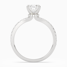 Oval Hidden Halo Crown Petite Pavé in 14K White Gold side profile
