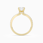 Oval Hidden Halo Crown Petite Pavé in 18K Yellow Gold side profile
