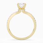 Oval Hidden Halo Crown Petite Pavé in 18K Yellow Gold side profile