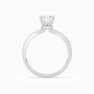 Oval Hidden Halo Crown Petite Pavé in Platinum side profile