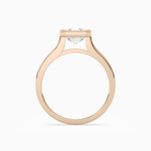 Asscher Milgrain Bezel Solitaire in 14K Rose Gold side profile