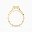 Asscher Milgrain Bezel Solitaire in 18K Yellow Gold side profile