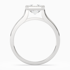 Asscher Milgrain Bezel Solitaire in Platinum side profile