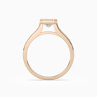 Emerald Milgrain Bezel Solitaire in 14K Rose Gold side profile