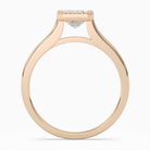 Emerald Milgrain Bezel Solitaire in 14K Rose Gold side profile