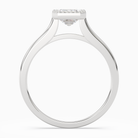 Emerald Milgrain Bezel Solitaire in 14K White Gold side profile