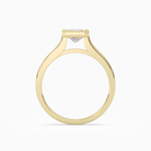 Emerald Milgrain Bezel Solitaire in 14K Yellow Gold side profile