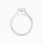 Emerald Milgrain Bezel Solitaire in 18K White Gold side profile
