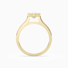 Oval Milgrain Bezel Solitaire in 14K Yellow Gold side profile
