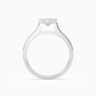 Oval Milgrain Bezel Solitaire in 18K White Gold side profile
