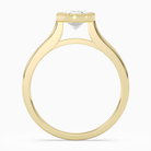 Oval Milgrain Bezel Solitaire in 18K Yellow Gold side profile