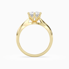 Round Classic Knife-Edge Solitaire in 14K Yellow Gold side profile