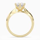 Round Classic Knife-Edge Solitaire in 18K Yellow Gold side profile