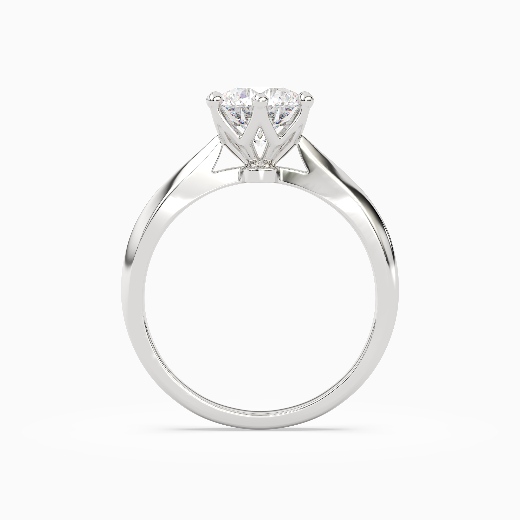 Round Classic Knife-Edge Solitaire in Platinum side profile