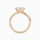 Asscher Bypass Solitaire in 14K Rose Gold side profile